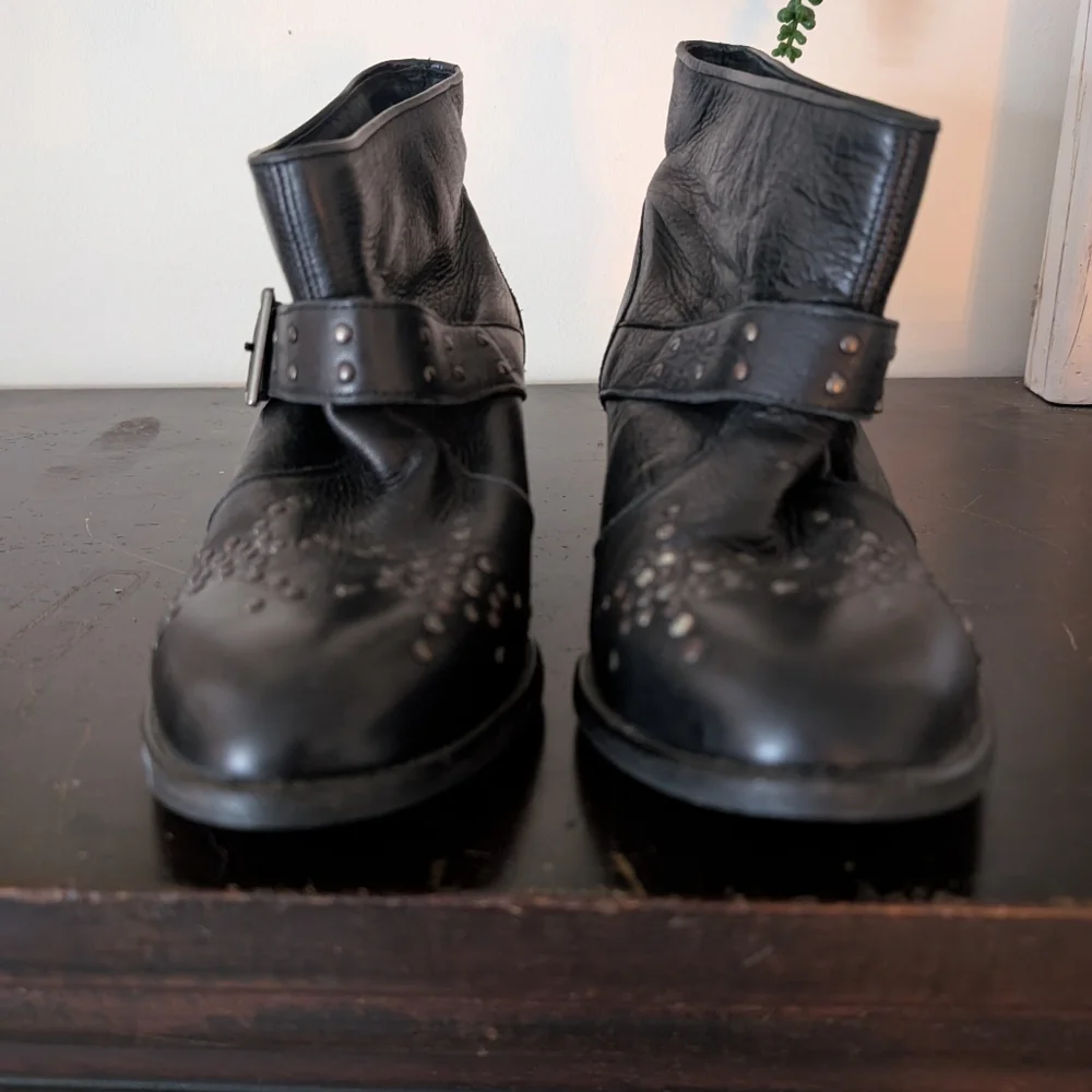 Steve Madden Black Studded Ankle Boots